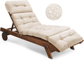 Outdoor Chaise Lounge Chair Cushion Waterproof 74.4 x 22 x 4.7 Inches Memory Foam Lounge Chair Cushions Replacement for Outdoor Furniture with Ties, Thickened Pool Lounge Chair Cushion, Beige