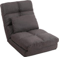 Chaise Lounge Indoor, 14-Position Floor Chair with Padded Pillow for Adults Kids, Folding Lazy Sofa Chair for Living Room, Bedroom, for Gaming Reading (Brown)